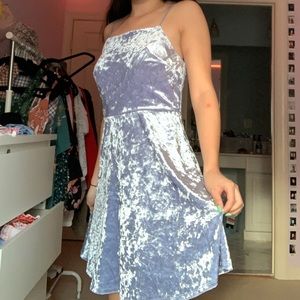 Light Blue Velvet Dress